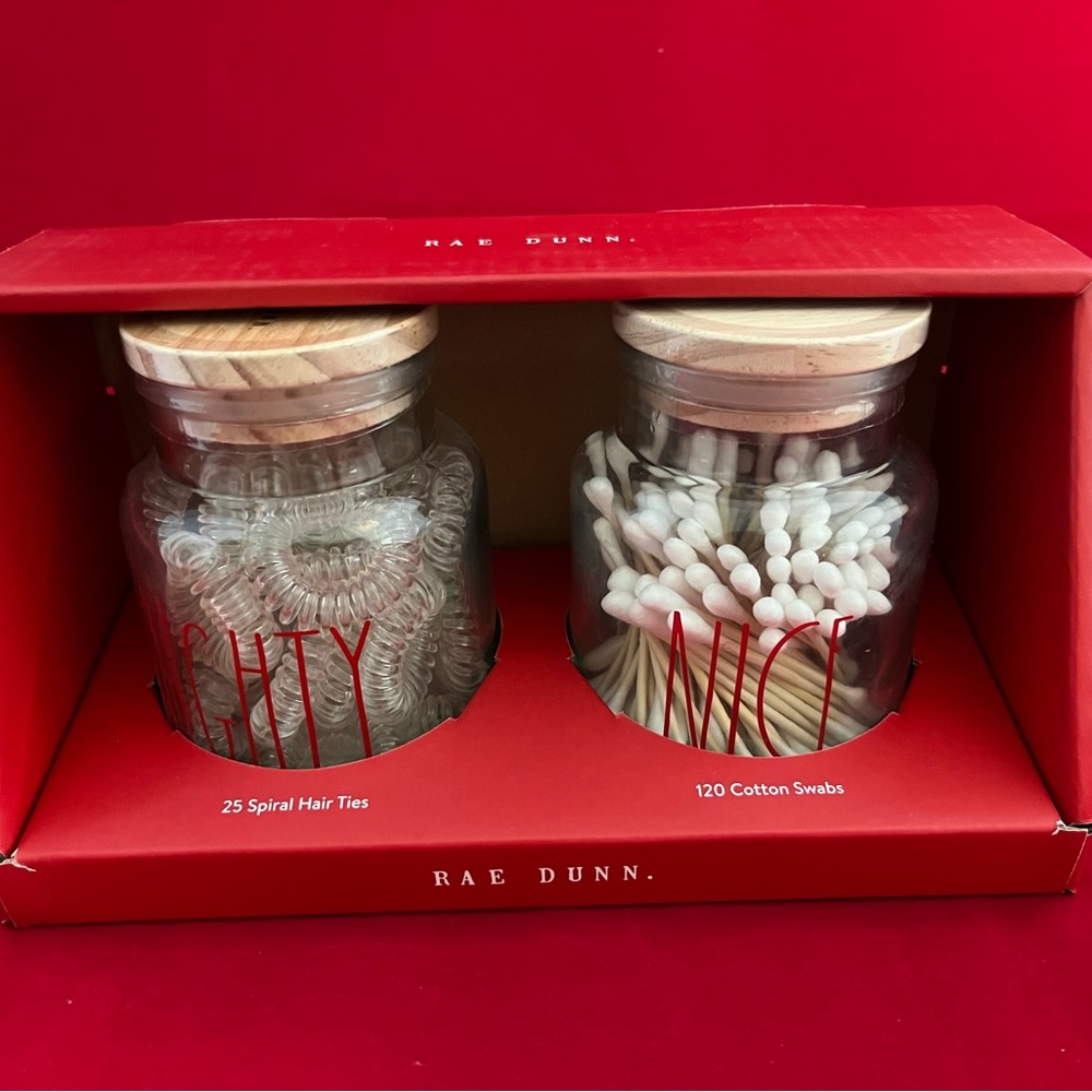 Rae Dunn “Naughty and Nice” jars